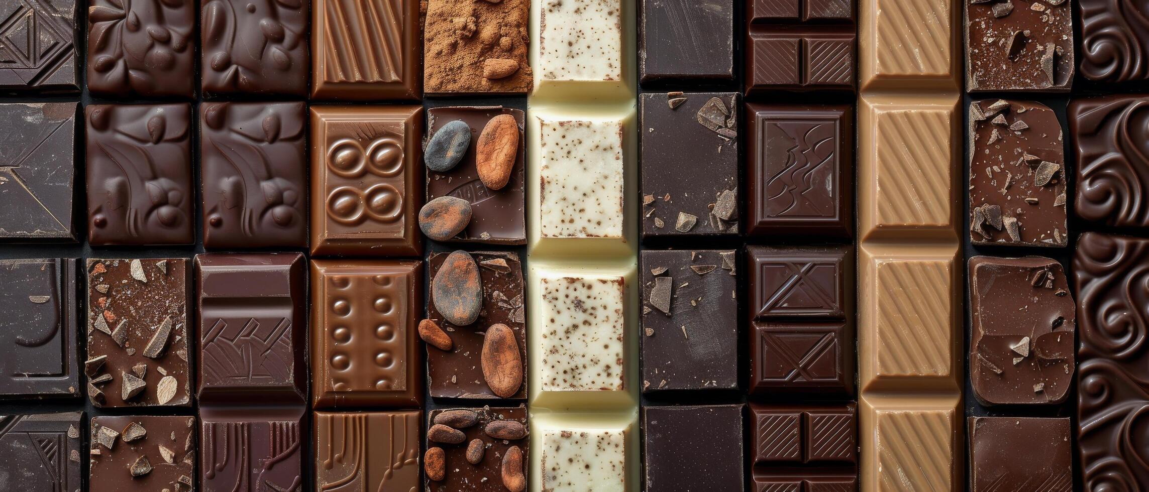 Assorted Chocolate Bars and Truffles Displayed on a Dark Surface photo