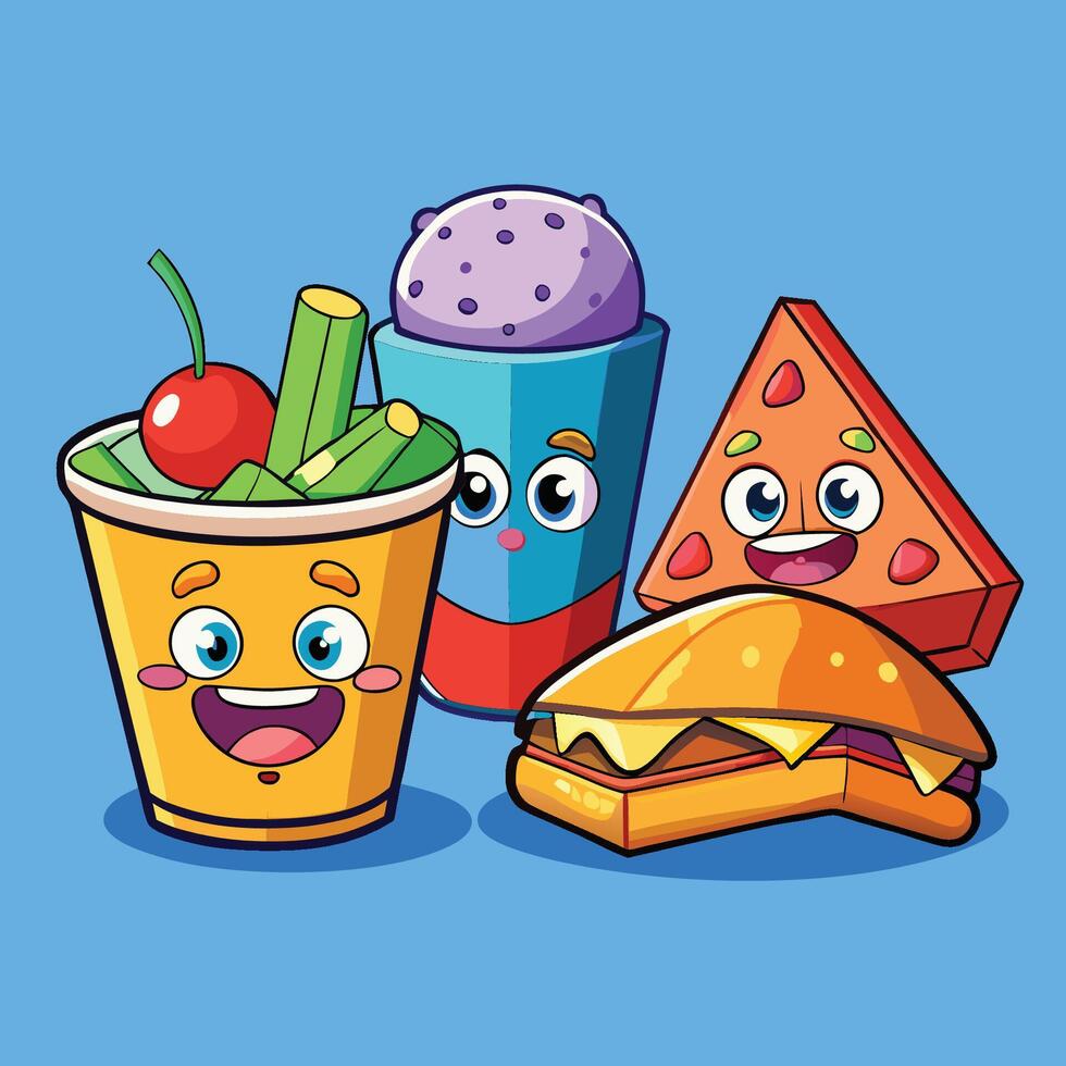 3D Cake Cartoon Icon Illustration with Two Dimensions vector