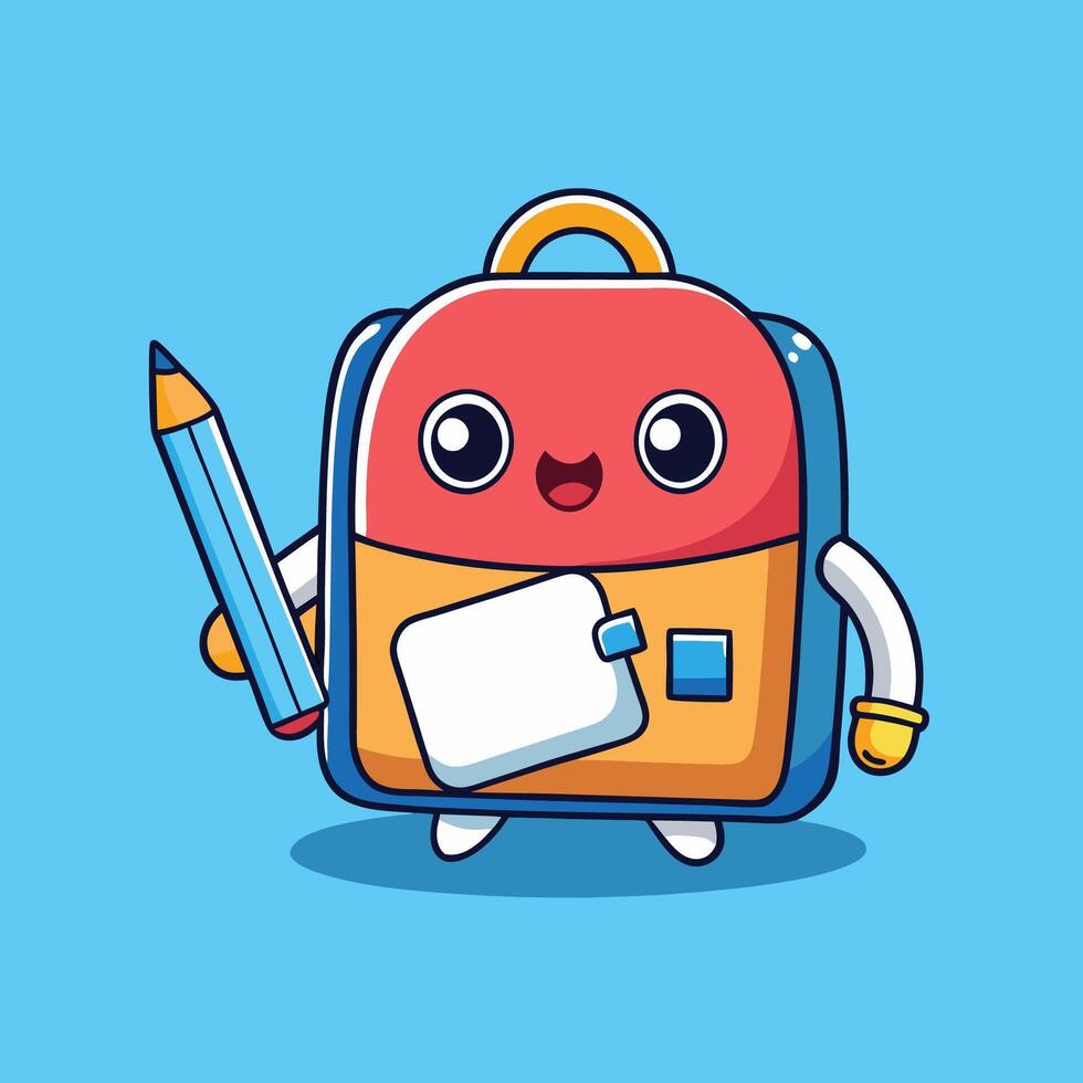 Adorable Backpack with Pencil and Paper Pockets, Ready for School or Work vector