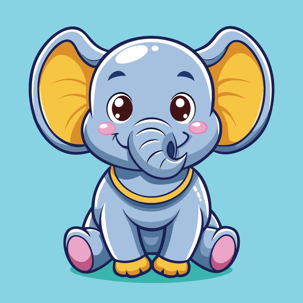 Adorable Baby Elephant with Pacifier and Diaper, Cruising in a Car vector
