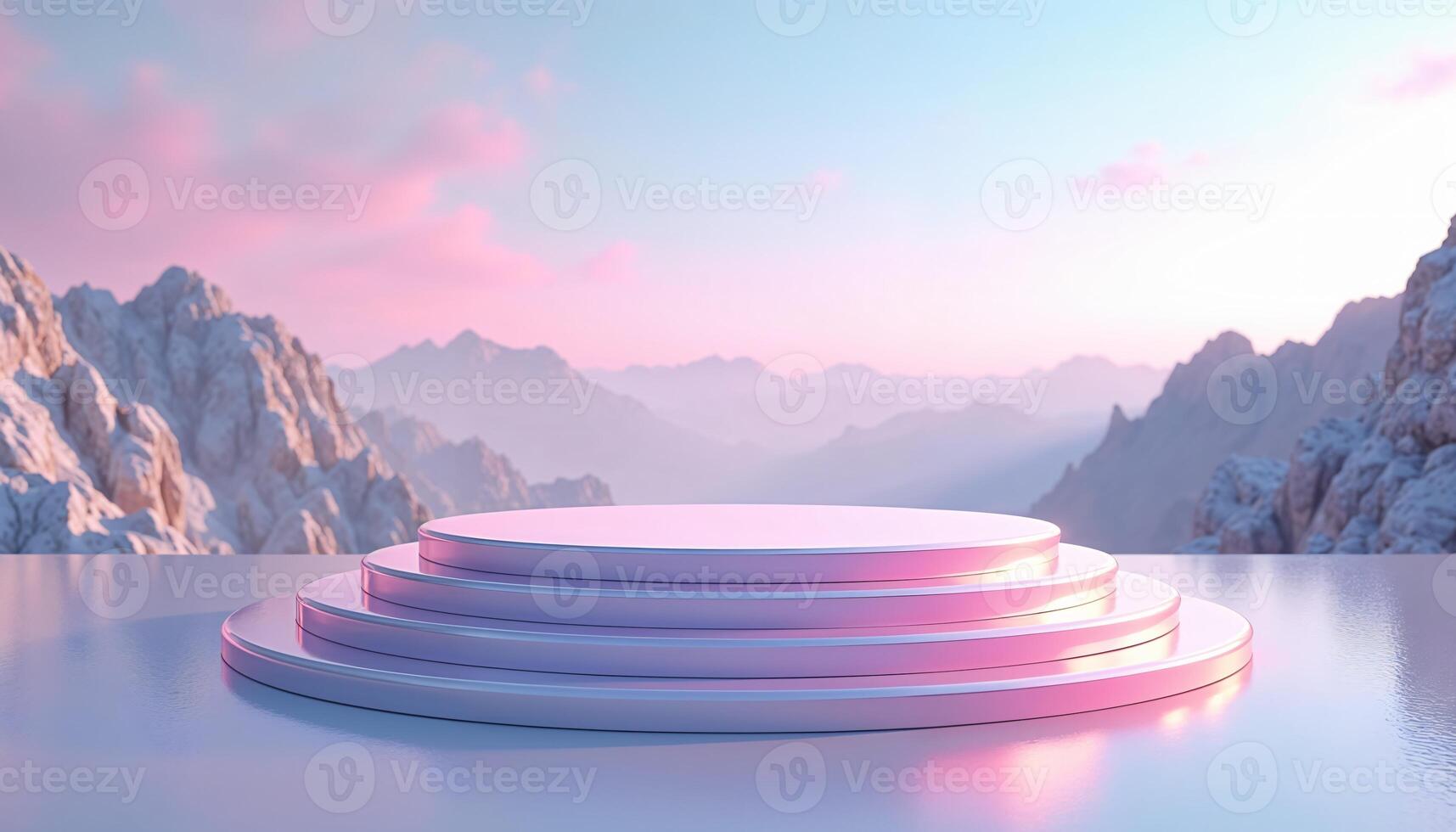 products podium with nature background photo