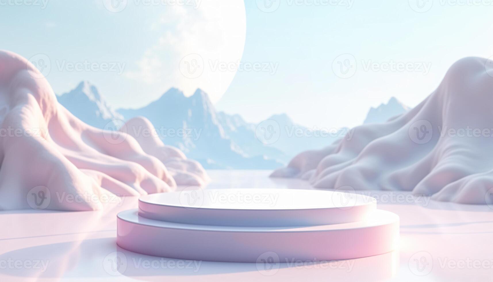 products podium with nature background photo
