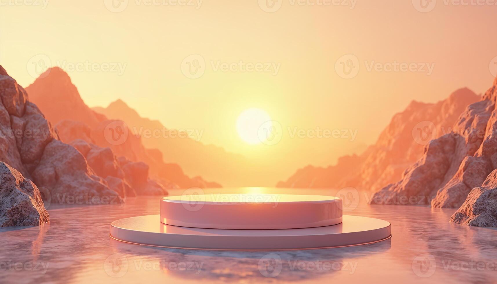 products podium with nature background photo