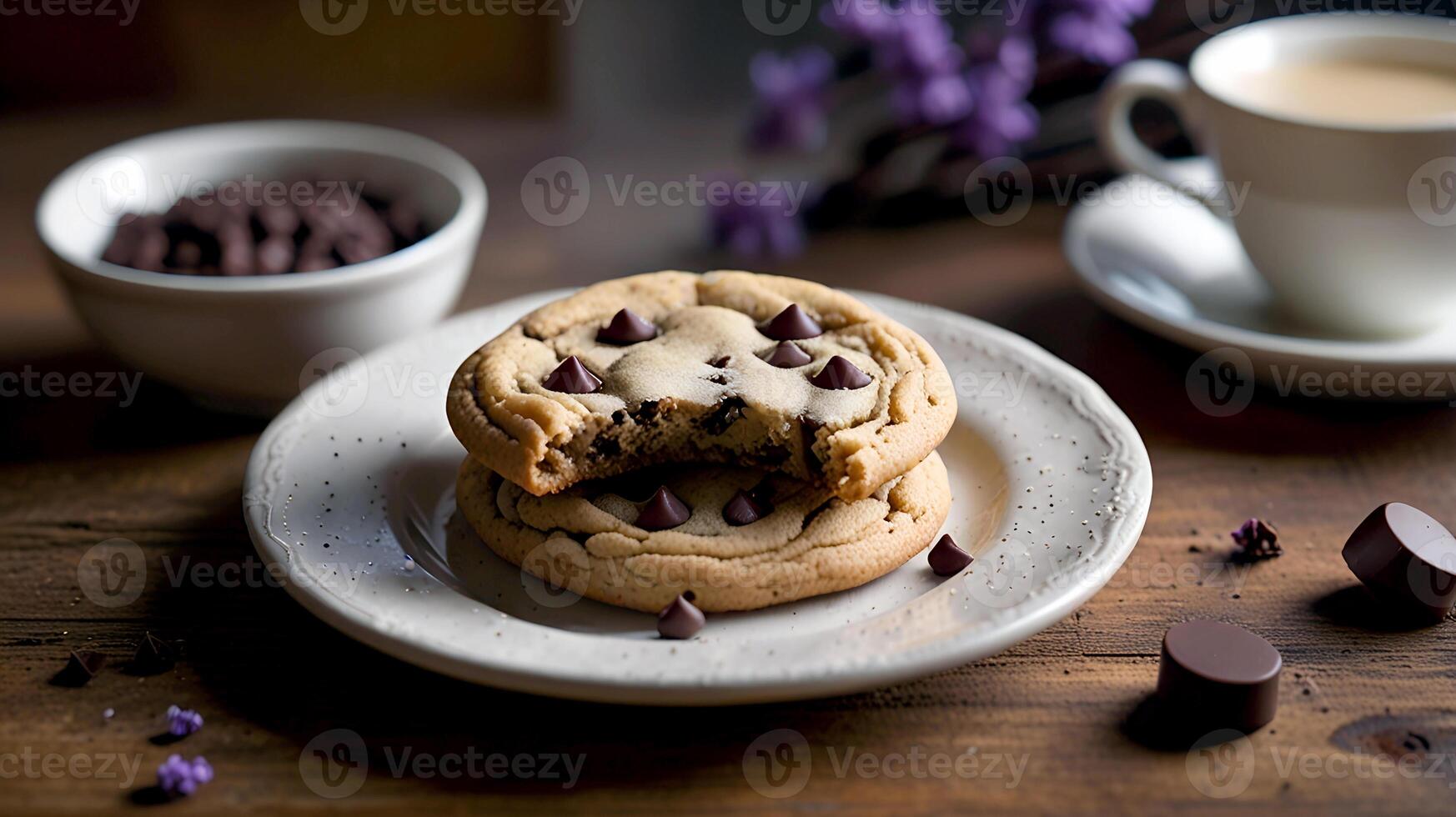 Fresh Delicious Chocolate chip cookies for National Cookie Day photo