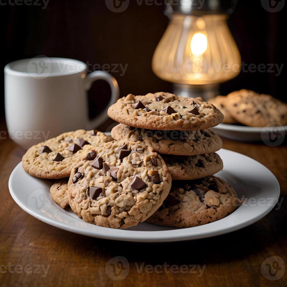 Fresh Delicious Chocolate chip cookies for National Cookie Day photo