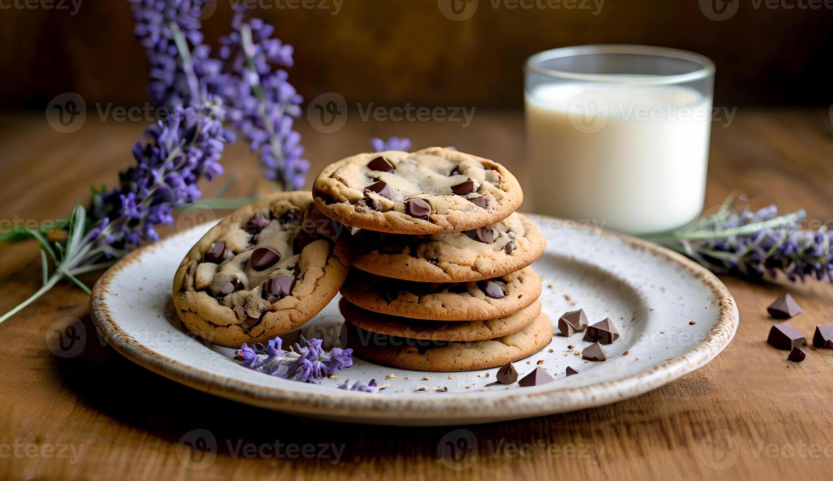 Fresh Delicious Chocolate chip cookies for National Cookie Day photo
