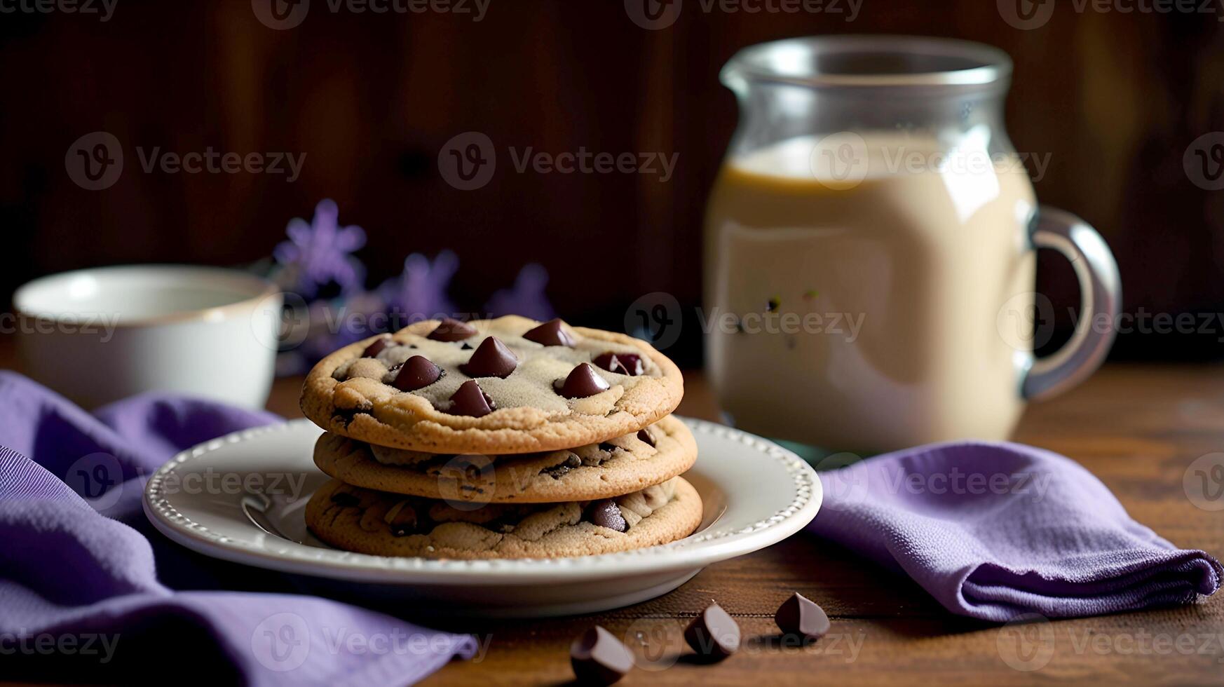 Fresh Delicious Chocolate chip cookies for National Cookie Day photo