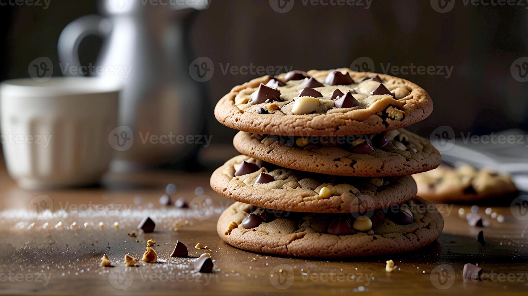 Fresh Delicious Chocolate chip cookies for National Cookie Day photo
