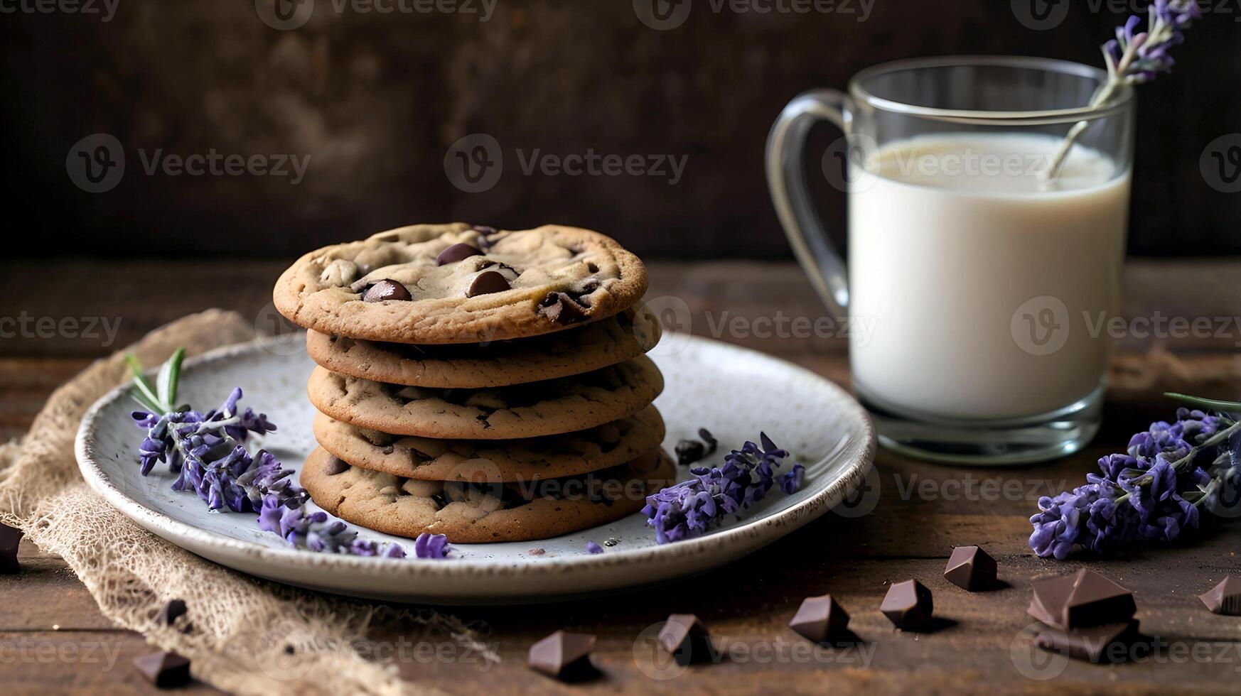 Fresh Delicious Chocolate chip cookies for National Cookie Day photo