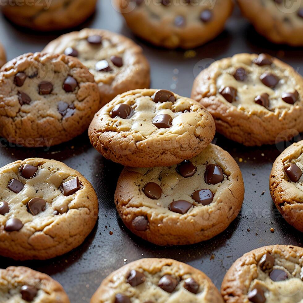 Fresh Delicious Chocolate chip cookies for National Cookie Day photo