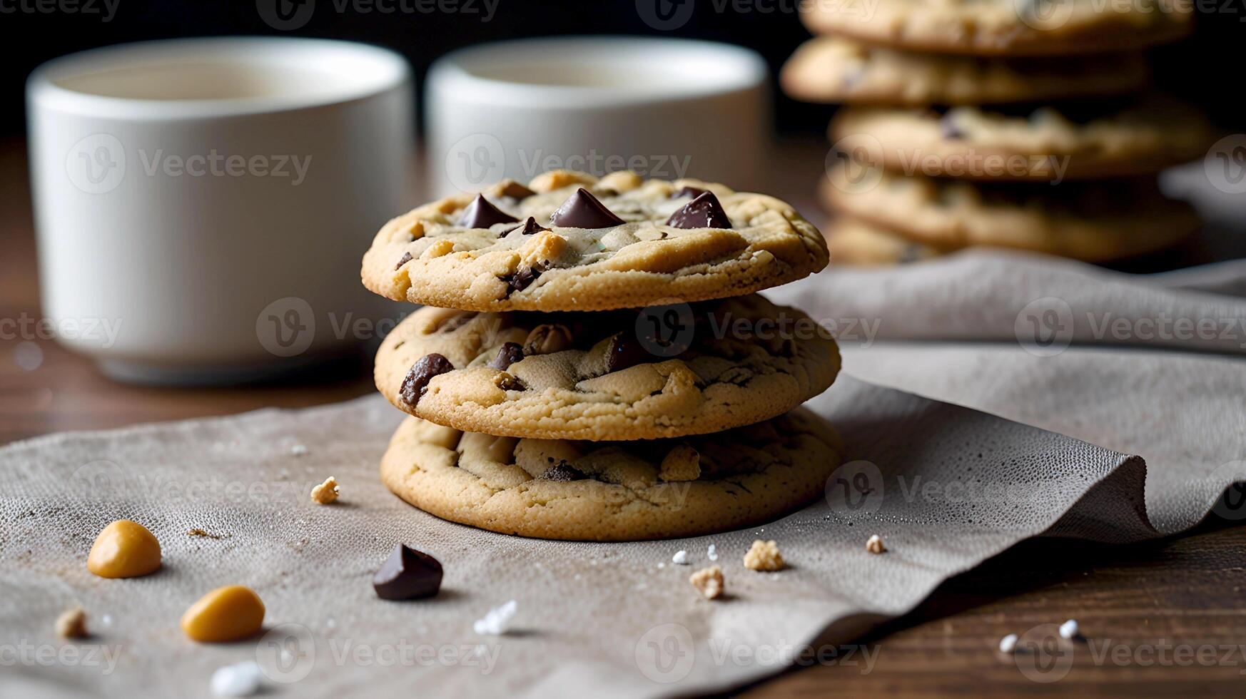 Fresh Delicious Chocolate chip cookies for National Cookie Day photo