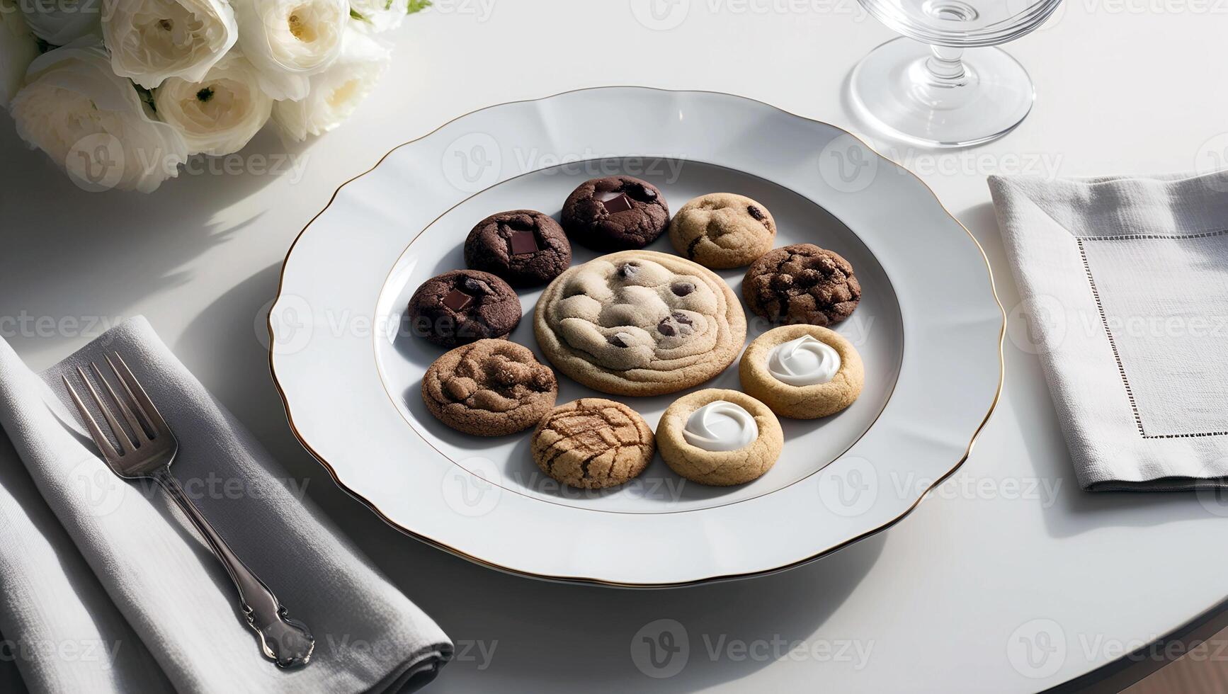 Fresh Delicious Chocolate chip cookies for National Cookie Day photo
