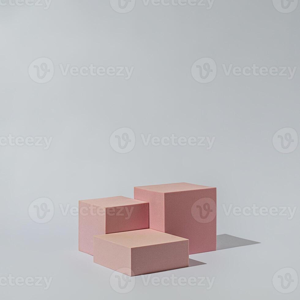 Trend podium stand geometric cube platform for displaying or showing or advertising product photo