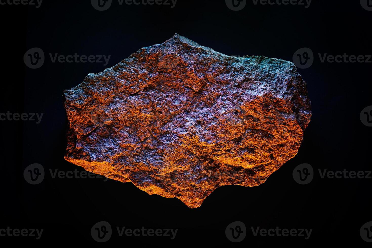 Astronomy galaxy asteroid or meteorite in space reflection yellow and blue lighting. photo
