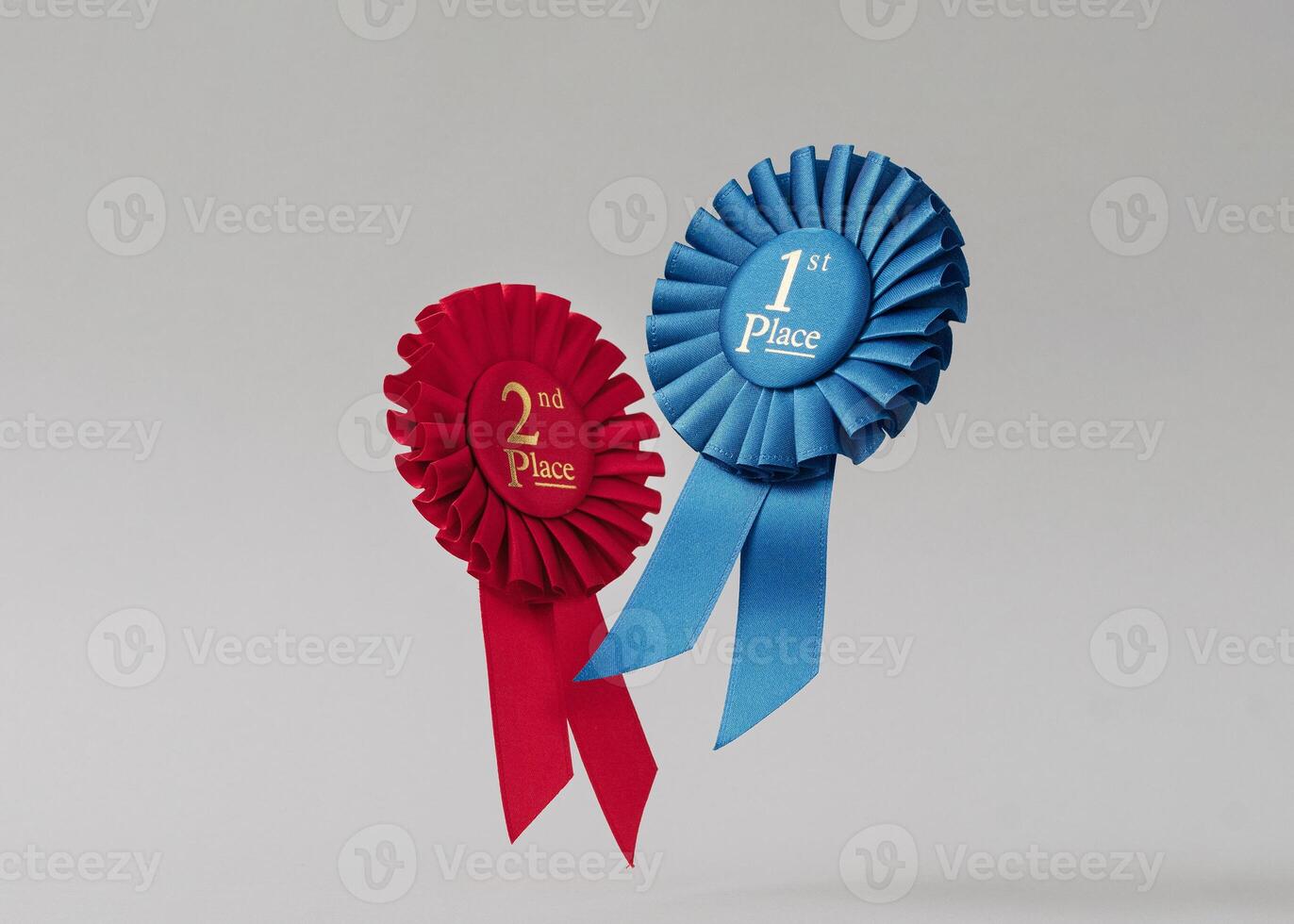 Two awards to winners for success and victory fly over the background. Contemporary concept. photo