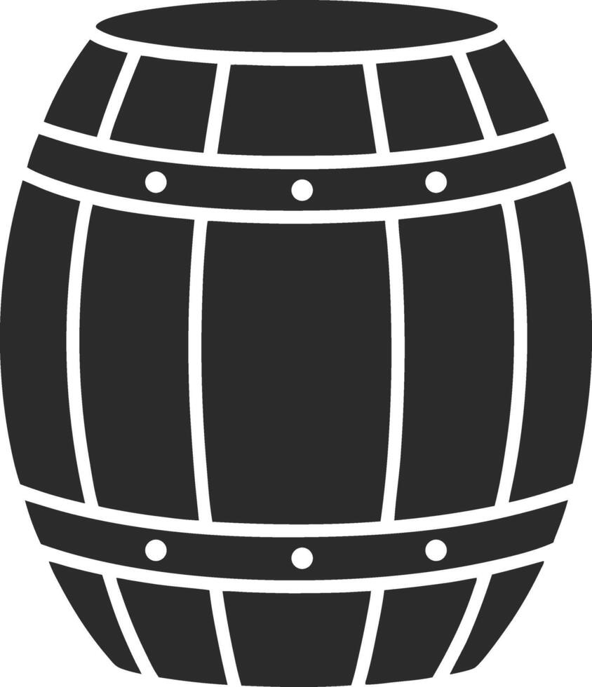 A black and white barrel icon on a white background vector