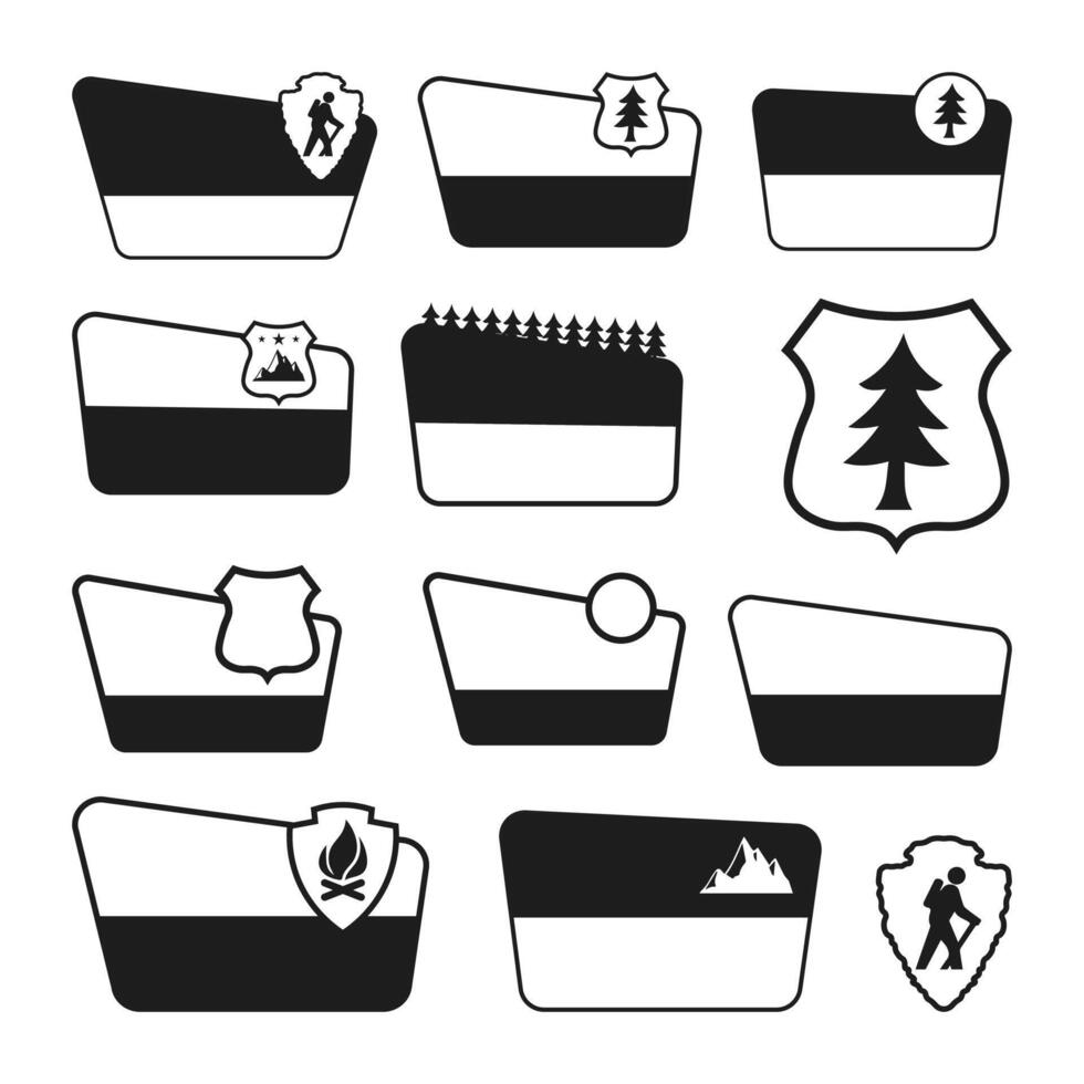 Customizable National Park Sign, National Park Sign Vectors Silhouette Illustration,