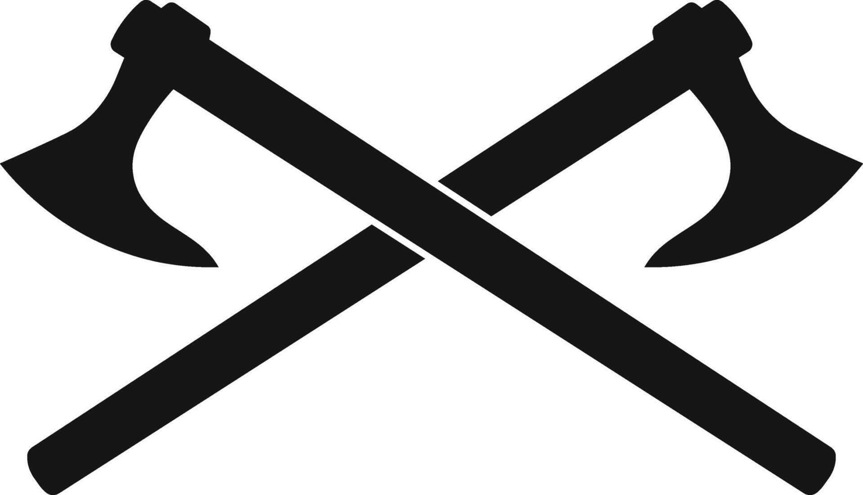 Axe silhouette. Crossed axes sign. axe flat icon illustration vector