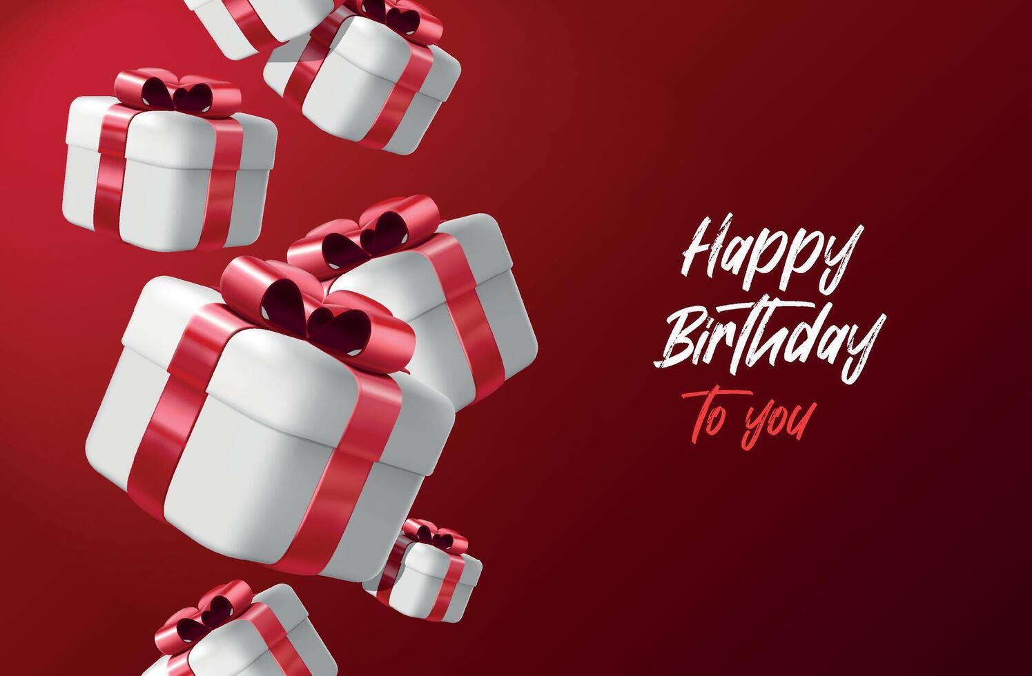 Happy birthday with gift box and presents. vector