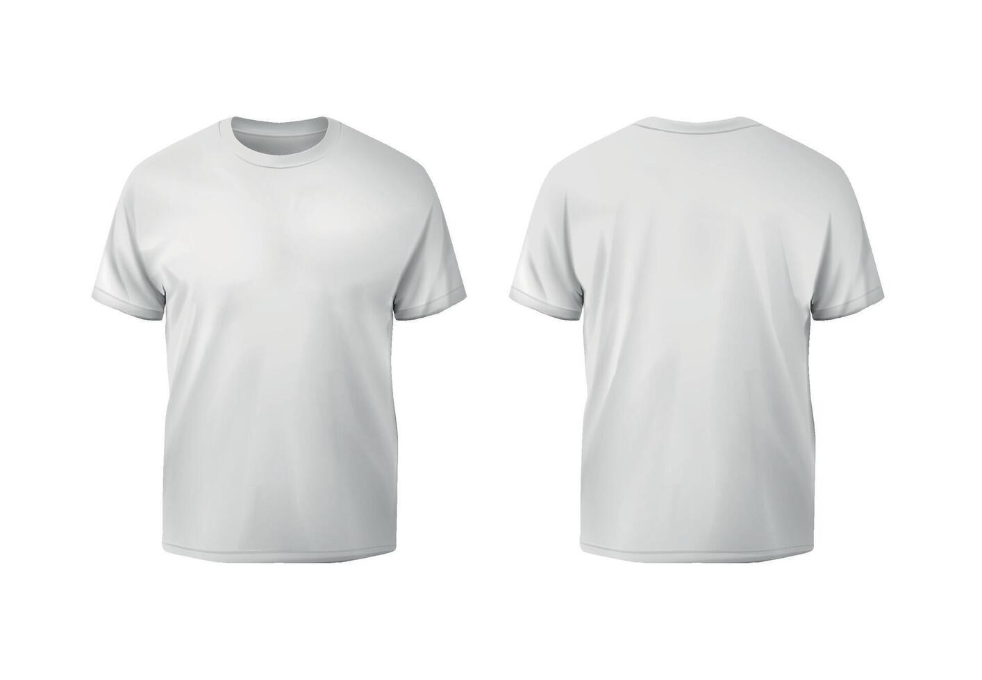 White t-shirt mockup front and back vector