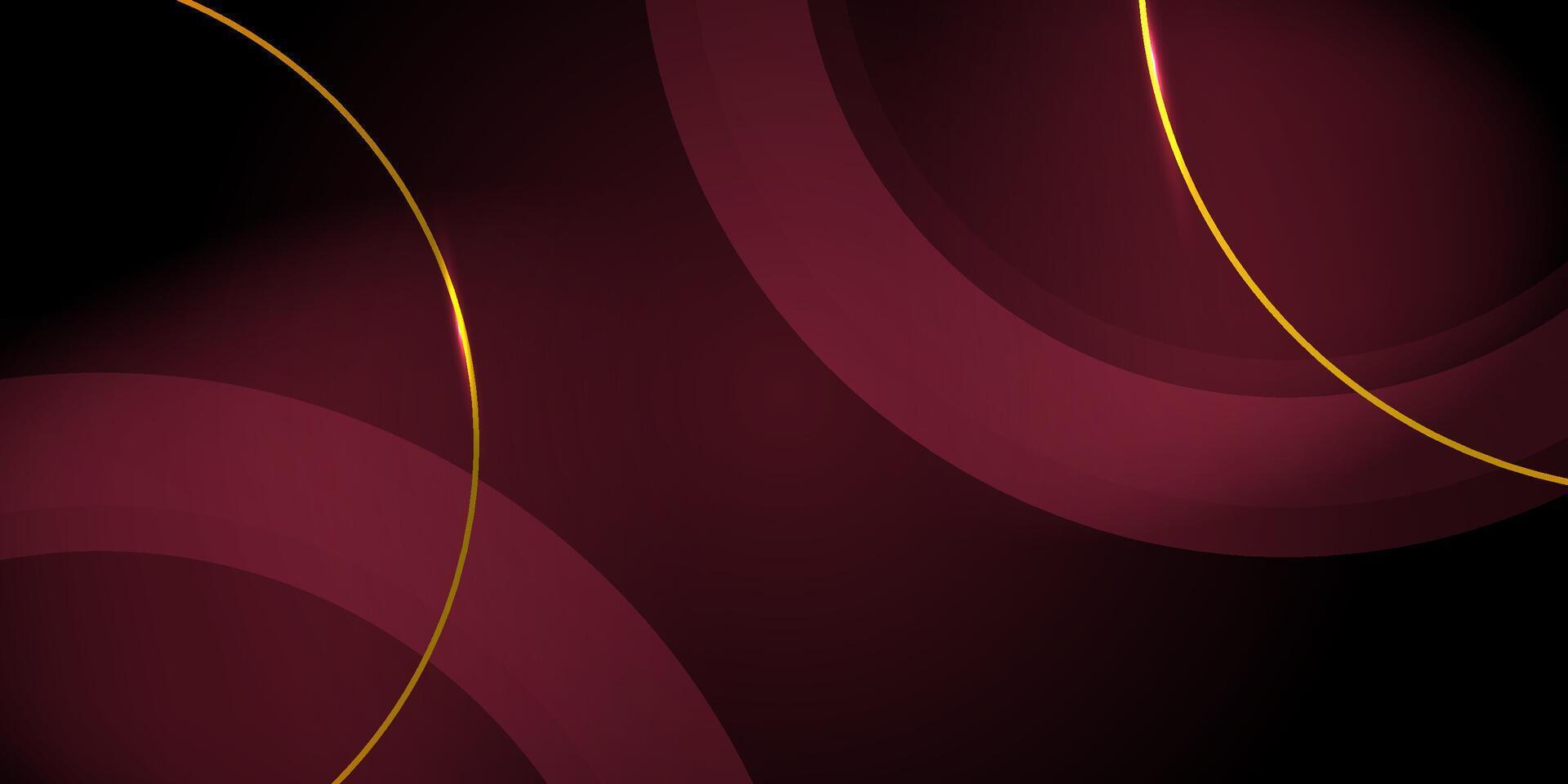 Abstract dark brown luxury circle background template with shadow and gold lines. Futuristic background with simple pattern design. vector