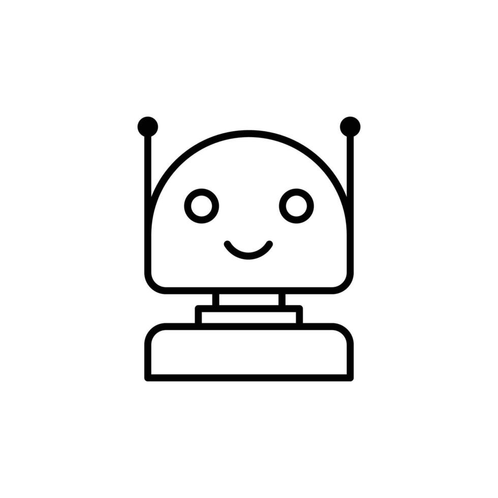 Chat Bot icon. Simple outline style. thin line symbol isolated. Virtual smart assistant vector