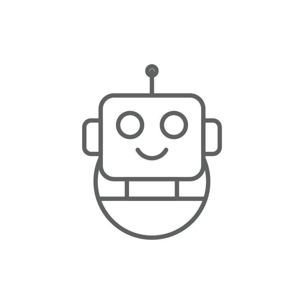 Robot in circle icon. Bot sign design. Chatbot symbol, logo template. Modern flat style cartoon character illustrations isolated on white background vector