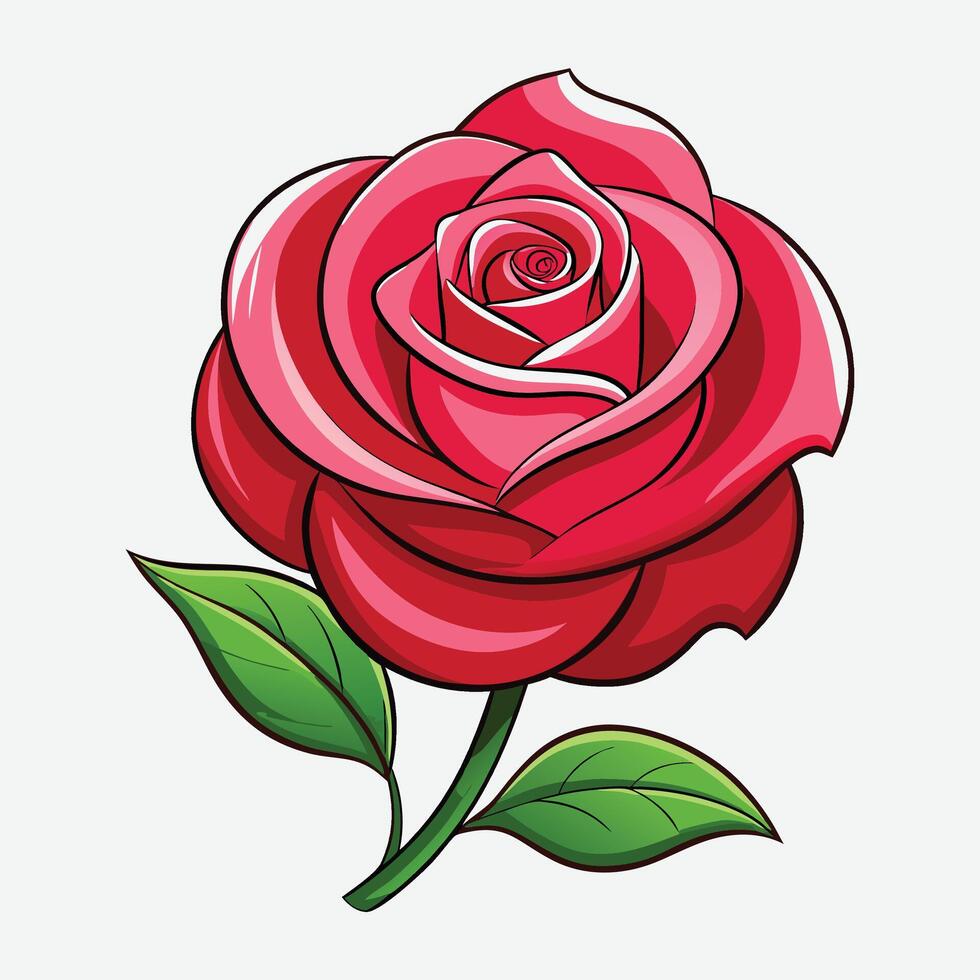 A red rose isolated on white background vector