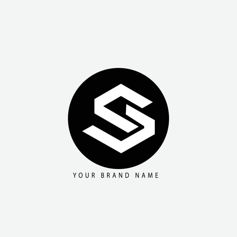 S logo with hexagon icon design vector