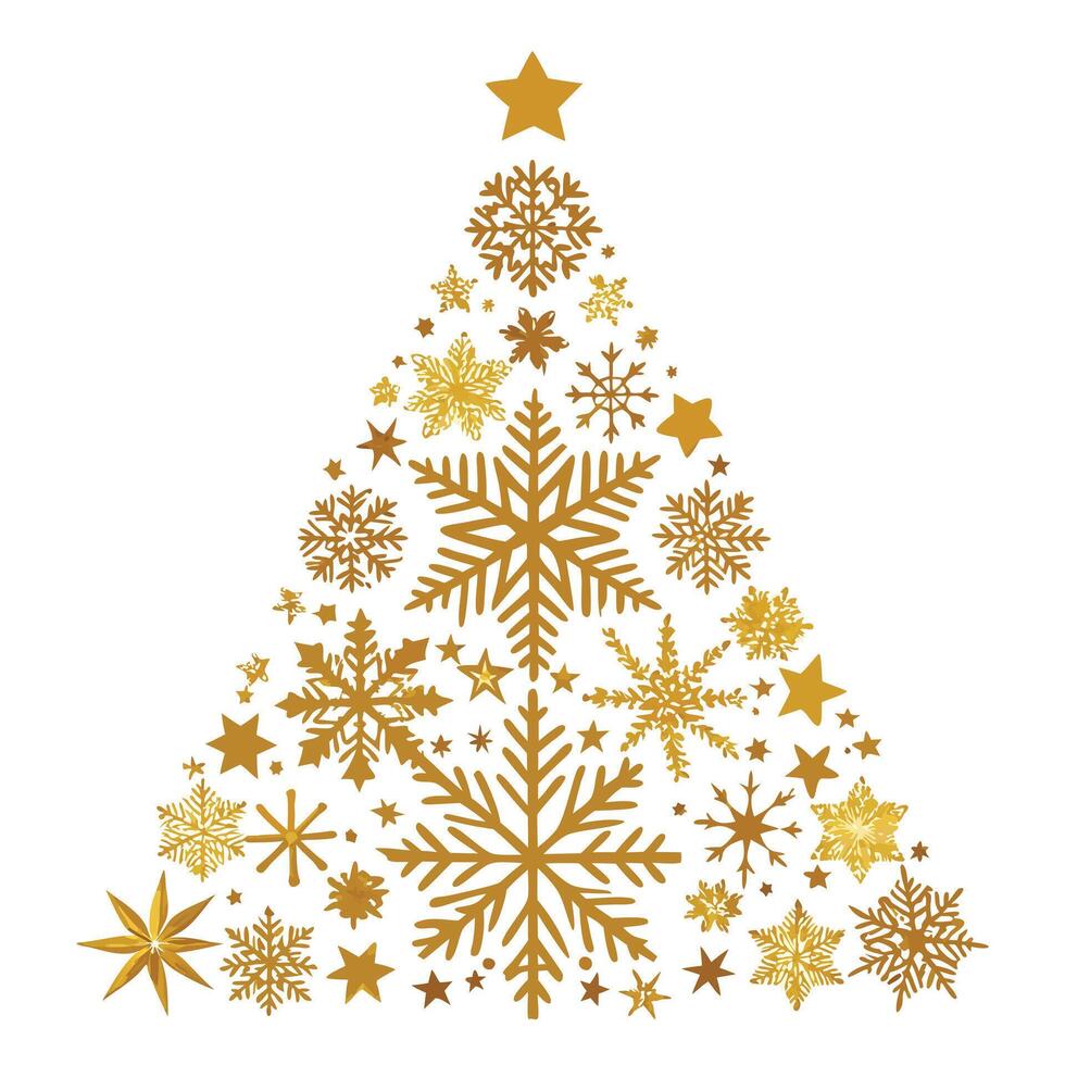Christmas tree with snowflakes vector