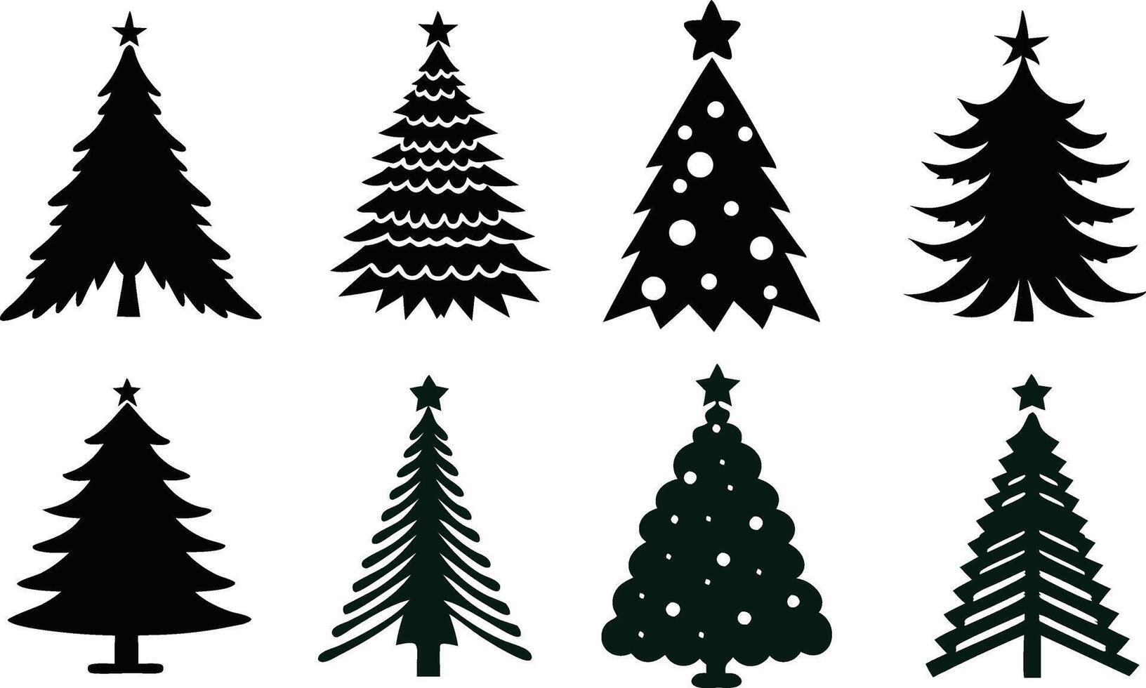 Christmas tree silhouettes vector