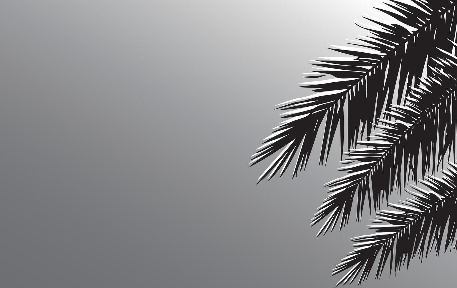 palm silhouette isolated on grey background vector