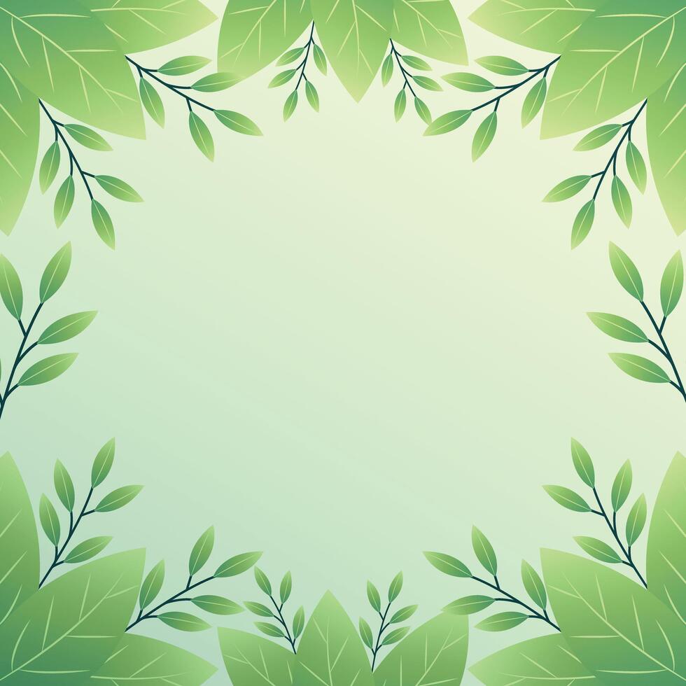 leaf frame with an empty space for text flat illustration vector