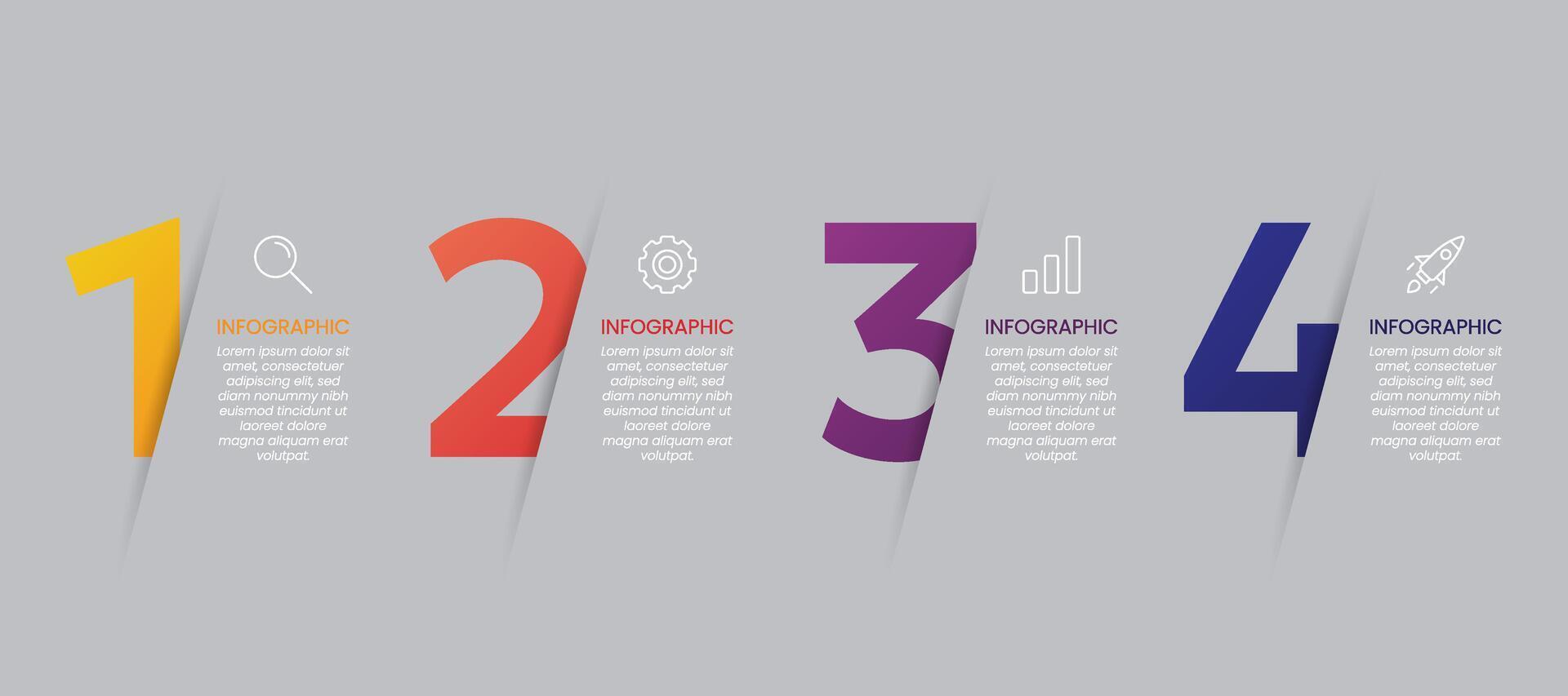 4 step infographic number vector