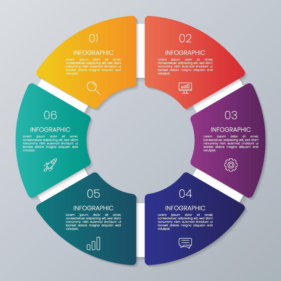 Circle shape infographic chart template vector