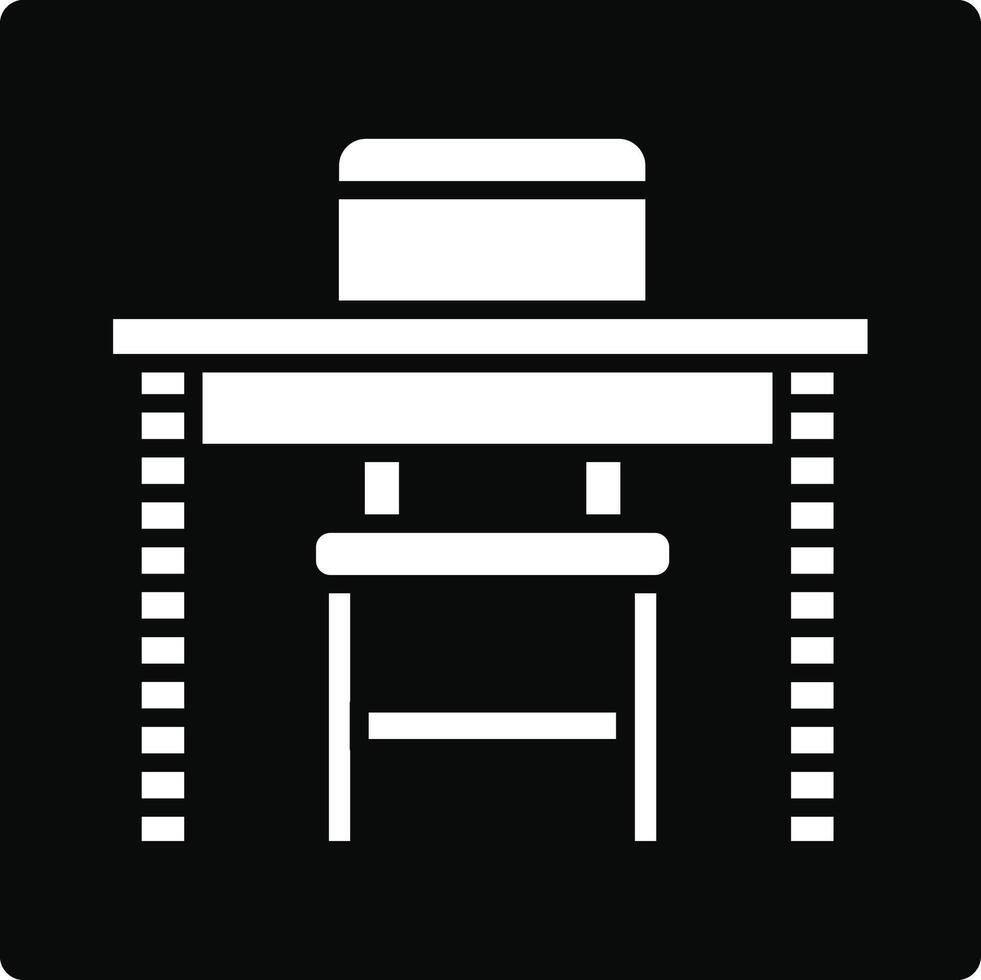 School Desk Illustration Icon vector