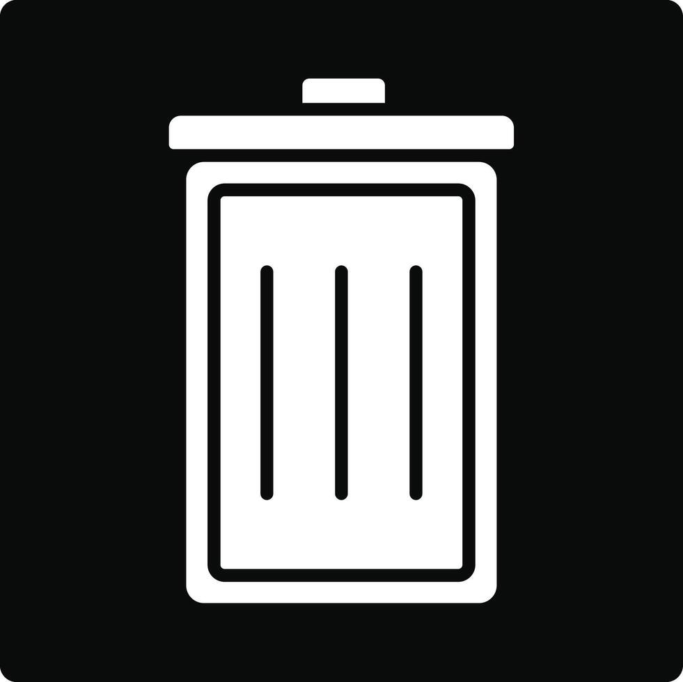 A trash can icon on a black background vector