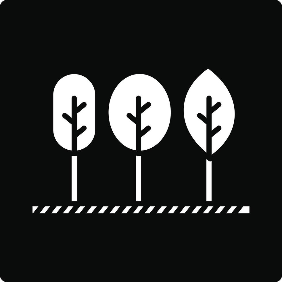 A black and white icon of three trees vector