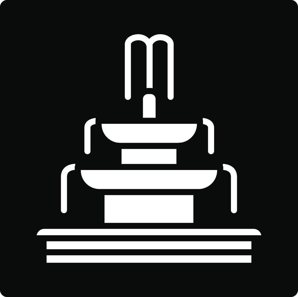 A black and white icon of a fountain vector