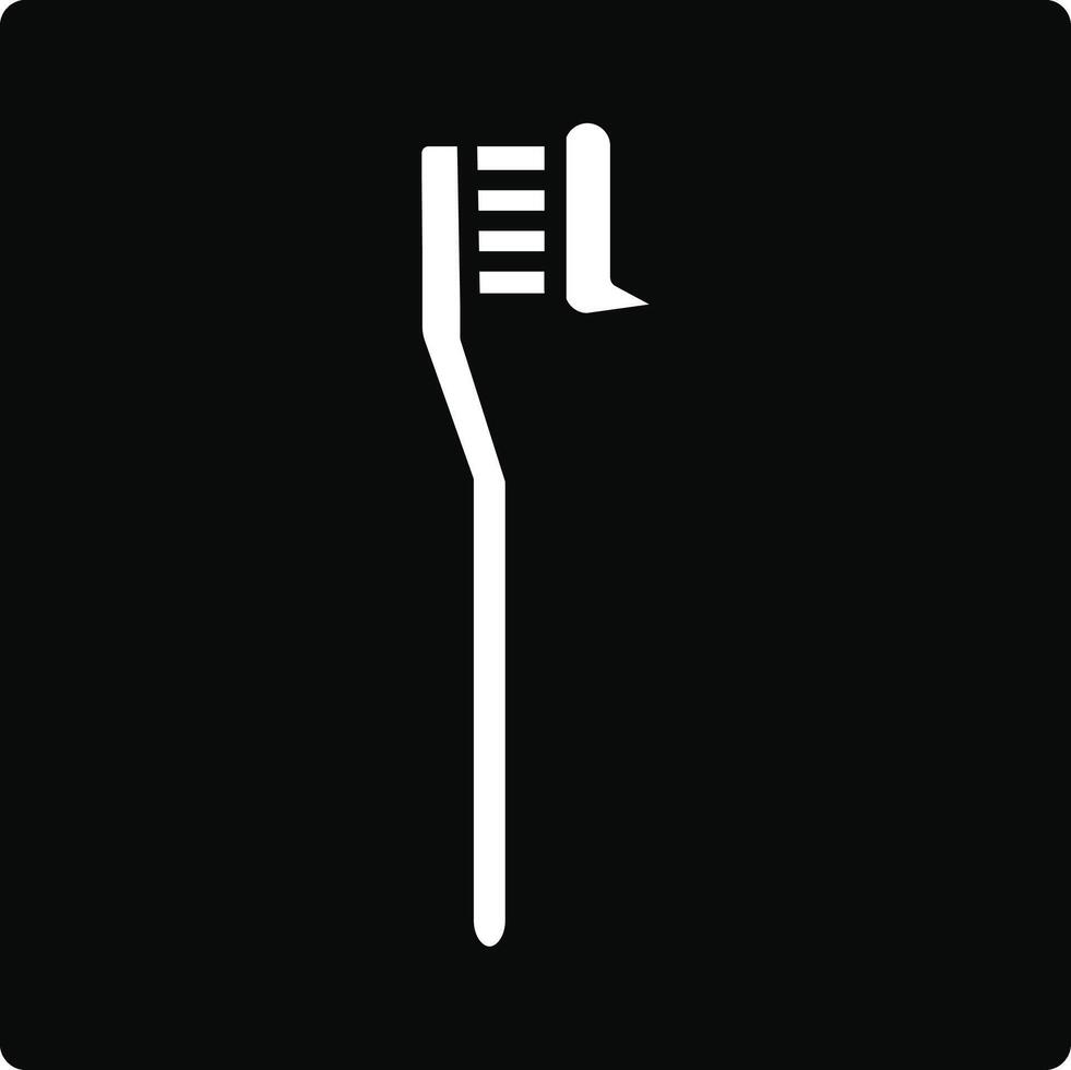 A toothbrush icon on a black background vector