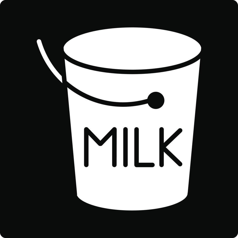 Milk Bucket Illustration Icon vector