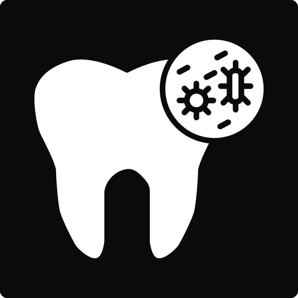 A tooth with a virus on it vector