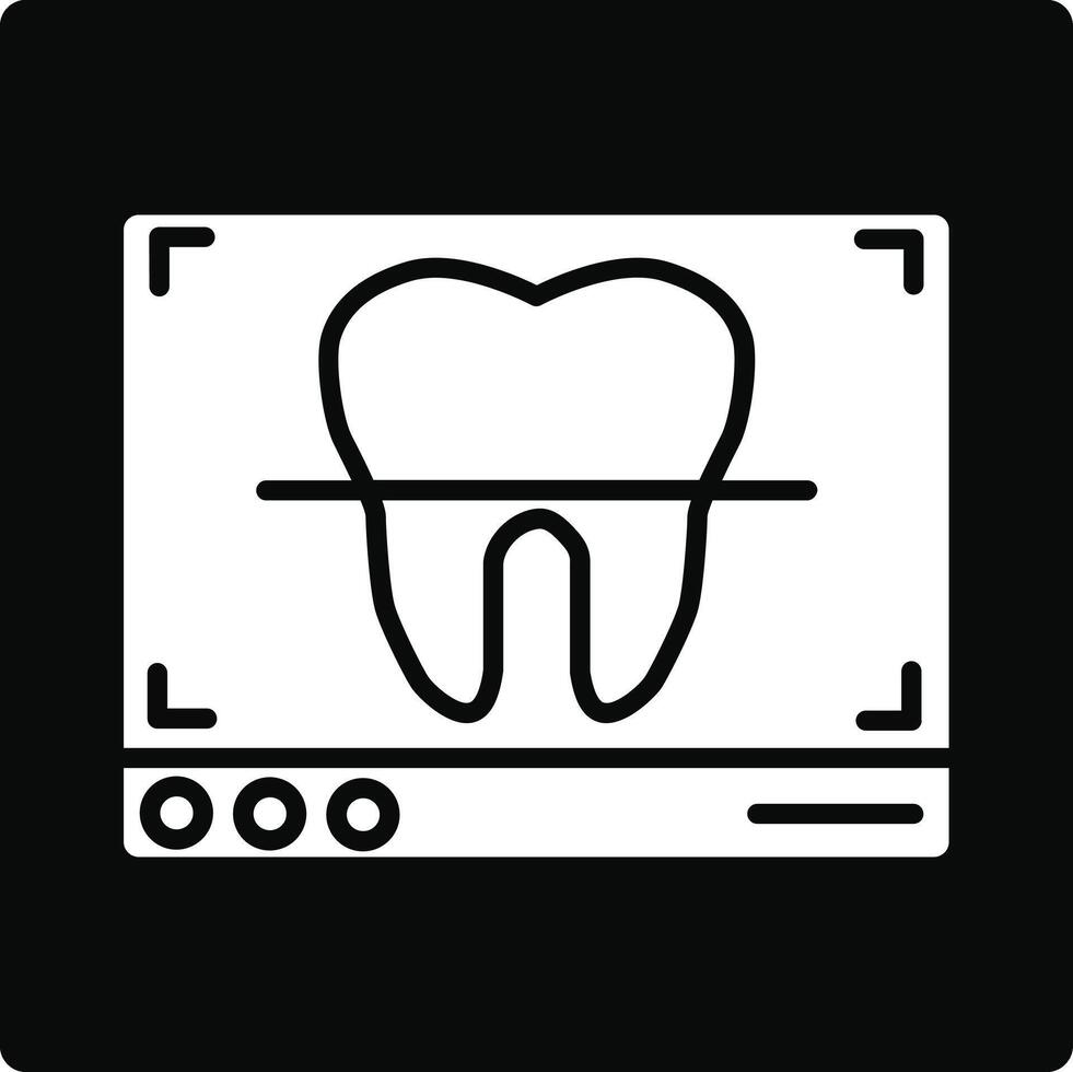 A tooth is on a monitor with a toothbrush vector