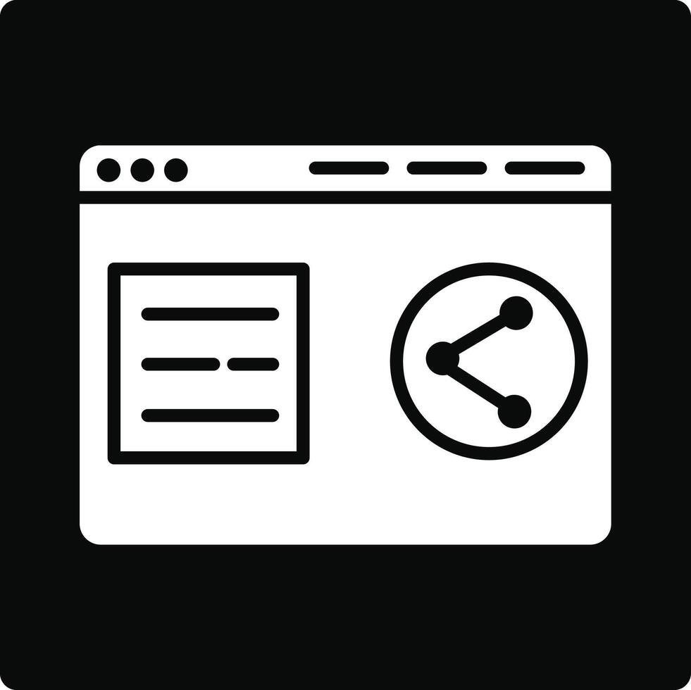 A black and white icon of a computer screen vector