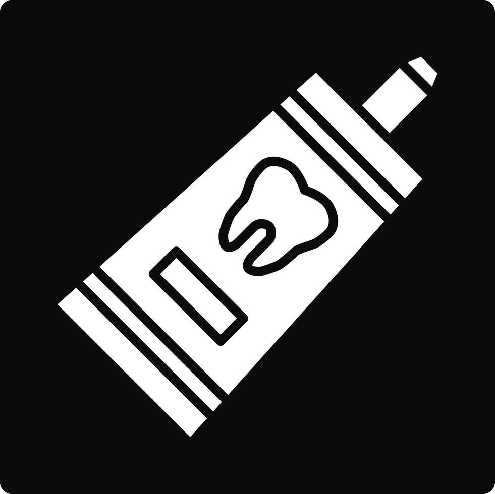 A toothpaste tube icon on a black background vector