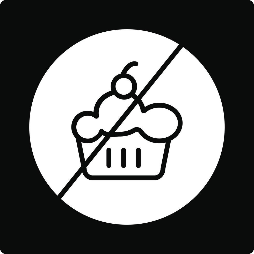 A black and white sign with a cupcake in the middle vector