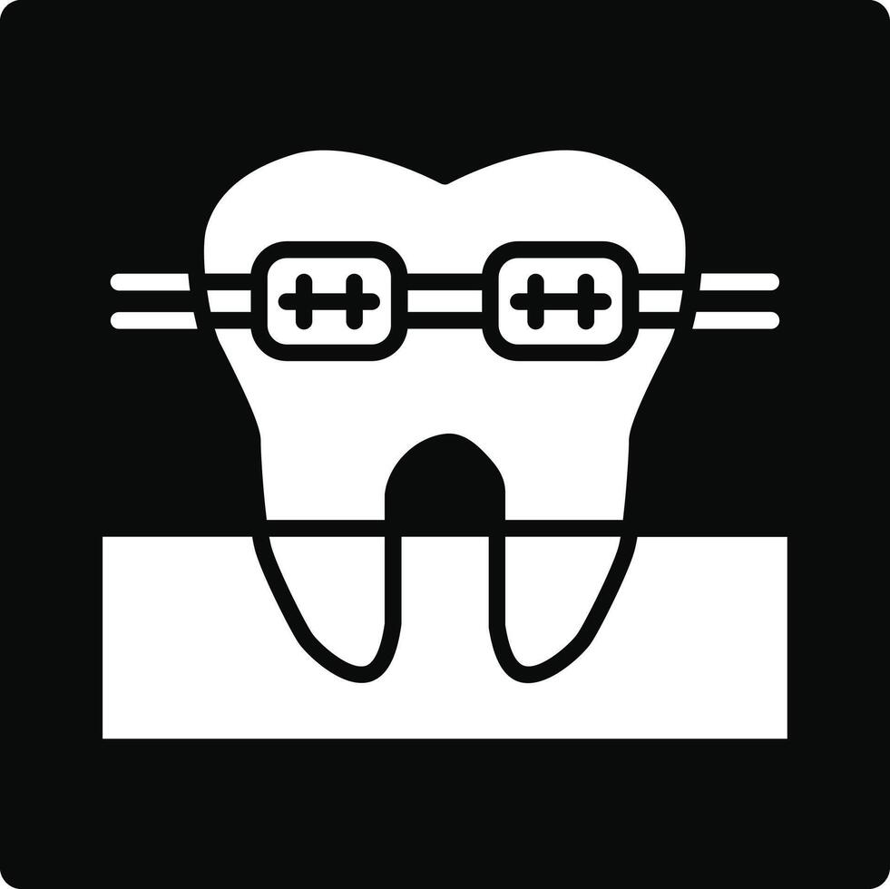 A tooth with braces on it vector