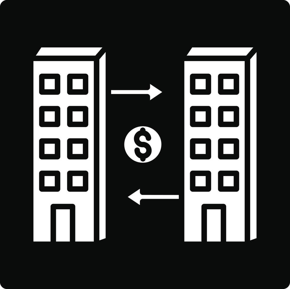 Two buildings with a dollar sign on top vector