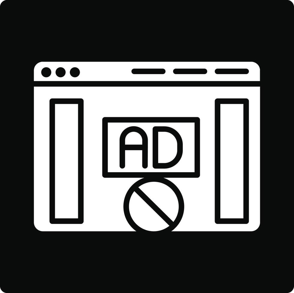 An ad on a computer screen with a black background vector