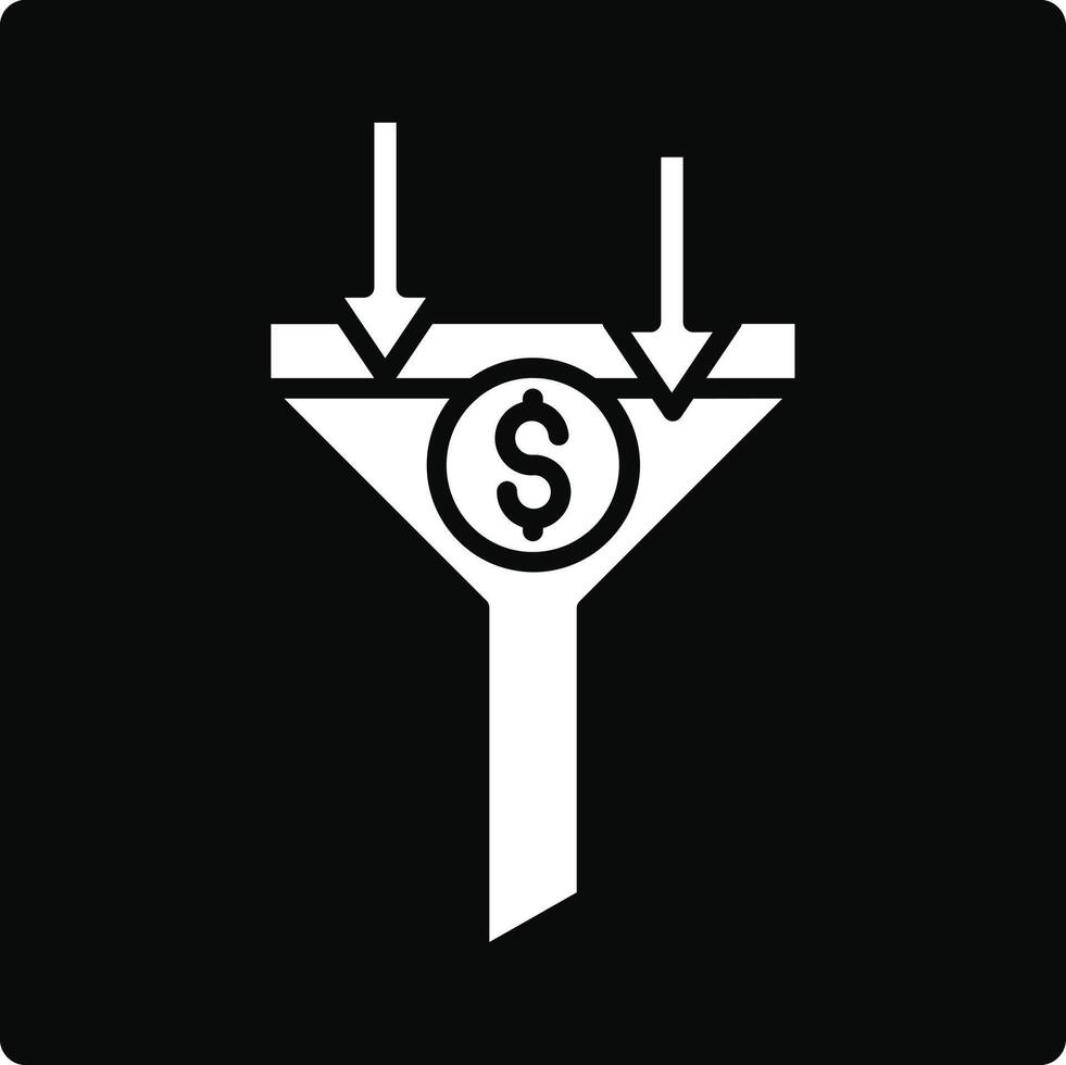 A funnel with a dollar sign on it vector